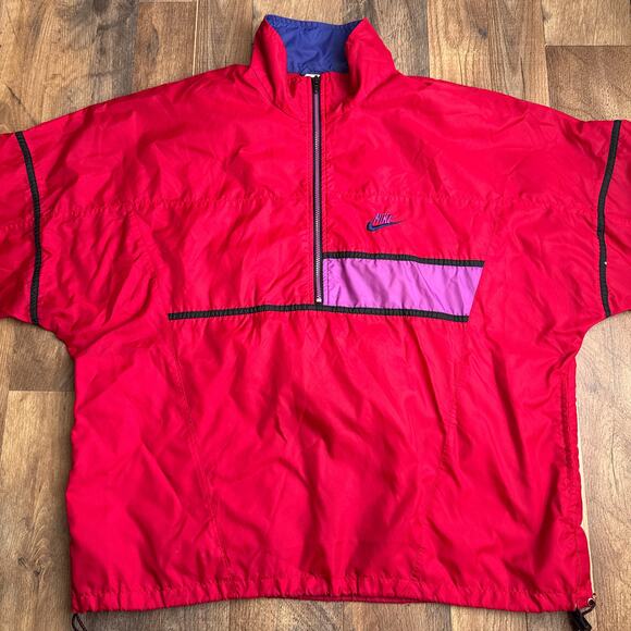 Vintage Nike Jacket Colorblock Mens Large Red Athletic Training Soccer 90s - Picture 4 of 12
